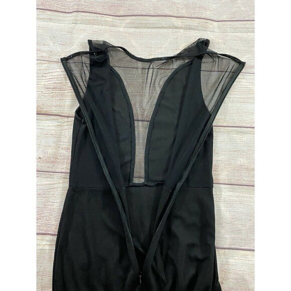 For Love And Lemons Black Slim Body Con Dress With Mesh Bodice - XS - Picture 11 of 12